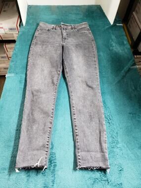 Gap Jeans Size 8 Womens Gray Stretch Pants Ladies Fray Hem High Rise Legging